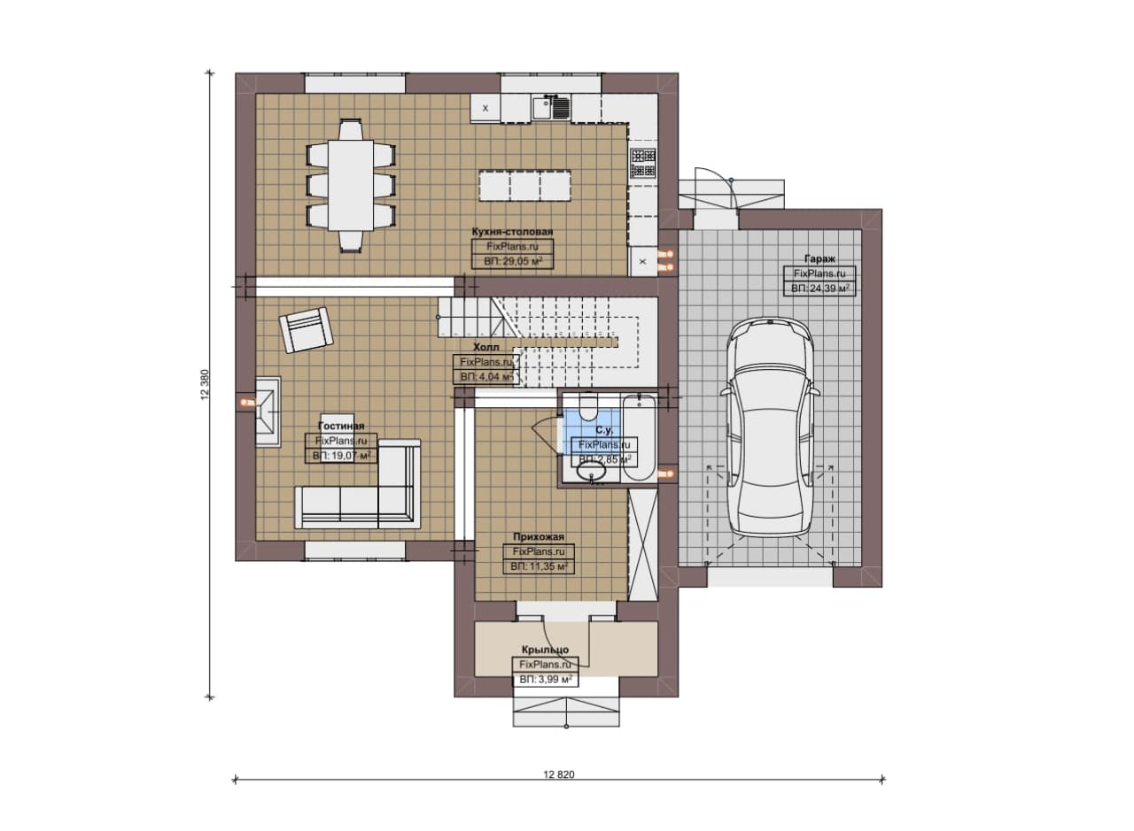 Планировка Двухэтажный дом F-20186