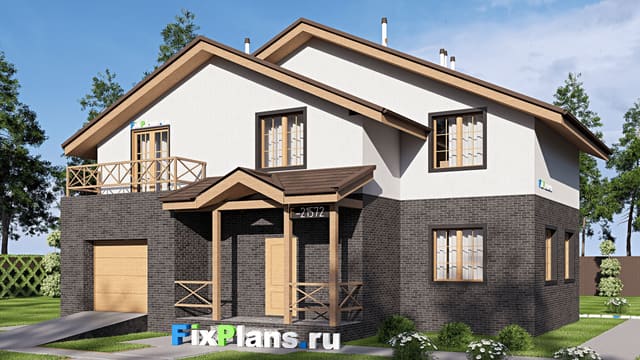 Одноэтажный дом с мансардой  F-21572